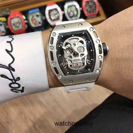 Watch for Mechanical Mens Watches Skull Riccha Luxury Barrel Rm052 Mechanical Watch Men's Hollow Calendar Automatic Sports Square Swiss Brand High Qua