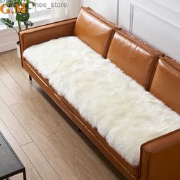 Carpet Nordic Long Soft Faux Sheepskin Fur Area Rugs Living Room Bedroom Floor Mat Shaggy Silky Plush Carpet Faux Fur Rug Decor Mats Q240123