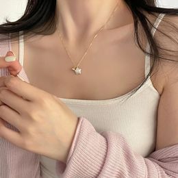 Necklaces S925 Sterling Silver Baroque Natural Freshwater Pearl Necklace Light Luxury Small and Fresh Sweet Star Collar Chain