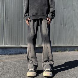 Men's Jeans 2024 Vintage Korean Fashion Classic Unisex Man Straight Denim Wide-leg Pants Hip Hop Baggy Black Trousers A57