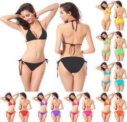 Women micro bikini set Swimsuit Halter Top triangle Swimwear Push Up Retro Female Swimsuit Beachwear Bathing Suits Biquini YDM0053388831