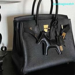 Leather Handbag Elegant Womens Bk Tote Bags 2024 New Litchi Pattern Platinum Bag Premium Wedding Bag Bag Portable Large Capacity Bag One Shoulder Crossbody Ba HB ST9K