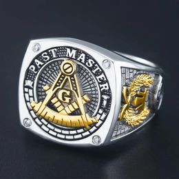 Rings Ancient Past Master Mason Blue Lodge Masonic Signet Sterling Silver Ring