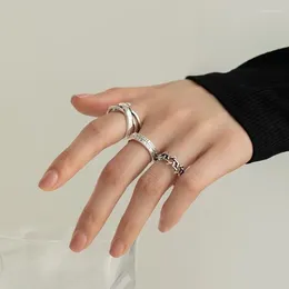 Cluster Rings Vintage Roman Numerals Ring Set For Women Hollow Hip Hop Knuckle Index Finger Cross Minimalist Party Jewellery Gifts 2024