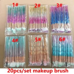 Diamond Makeup Brushes 20pcs Set Powder Brush Kits Face Eye Brush Puff Batch ColorfulBrushes Foundation brushes Beauty Cosmetics In stock LL