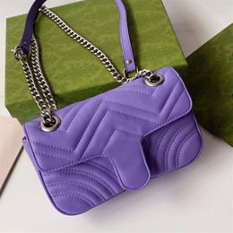 2023 Famous Desinger Womens Handbag Genuine Leather Wave Sewed Flap Should Bag Women Metal Chain Handbag for Ladies268N