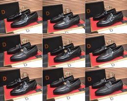 9 Style Luxury Brand Retro Men Dress Shoes Brogue Party Leather Formal Shoes metal button Wedding Shoes Men Flats Male Oxfords Slip on Loafe Size 38-45