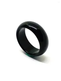 Cluster Rings Mens Jades Natural Vintage Black Stone Women Agates Fine Jewellery Band 19MM Aneis Masculino Wedding Gift