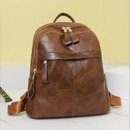School Bags Women Large Capacity Leisure Backpack Shoulder Fashion Soft Leather Ladies Travel Backpacks Bag Totes Bagpack