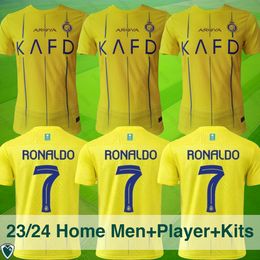 23 24 Al Nassr FC Soccer Home Jerseys Ronaldo CR7 Gonzalo Martinez Talisca Ghislain Konan Vincent Aboubakar men Player Kids Kits Football shirt Al-Nassr FC