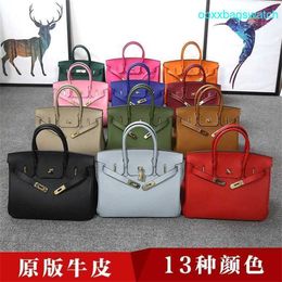 Leather Handbag Elegant Womens Bk Tote Bags 2024 Fashion Bag Womens New Head Layer Cowhide Platinum Bag Genuine Leather Womens Bag One Shoulder Womens Handhel HB JL9Q