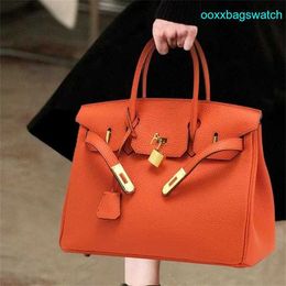 Leather Handbag Elegant Womens Bk Tote Bags Head Layer Cowhide Large Bag for Women 2024 New Genuine Leather Womens Bag Large Capacity Handbag Temperament Lych HB 1Z8O