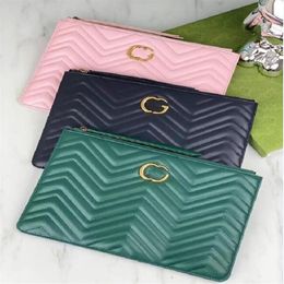 Genuine leather Cowhide Clutch bags Accessories Wallets Ladies Wallets Zipper Bags Fashion Card Holders Pockets Clutches With Case283D