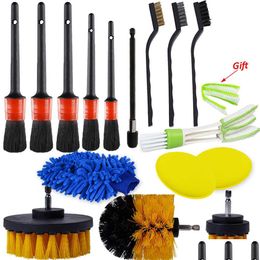 Interior Car Paint Maintenance Accessories Detailing Brush Power Scrubber Drill Brushes For Tyre Wheel Rim Clean Air Vents Cleaning Du Dhjsh