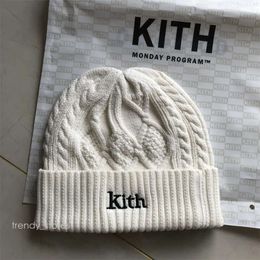 KITH ŞİK KIŞ ŞEYLERİ Erkekler Kadın Bayanlar Akrilik Kafa Kafatası Kapağı Örme Hip Hop Harajuku 871 Kith Beanie