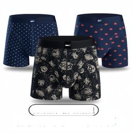 Underpants Sports Plus Long Anti-Wear Leg Boys Boxers Combed Cotton Printed Mens Underwear Drop Delivery Ot2Wq
