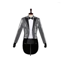 Men's Suits Sequin Dovetail Suit (single Coat) Performance Stage Host Dress Dance Party Banquet Casual