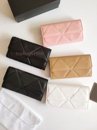 Designer Sheepskin Caviar Wallets Purse Designer Long Wallet Women Luxury Coin Purses Card holder Wallet Purse With Box