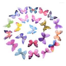 Hair Accessories 12PCS Simulated Double-layer Diamond Tulle Butterfly Girls Hairpins Children Cute Headwear Hairgrip Clips