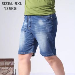 Men's Jeans Denim Shorts Mens Casual Half Trousers Loose Summer Cotton Blue Plus Size 5XL 6XL 7XL 8XL 9XL Oversized Male Men Short