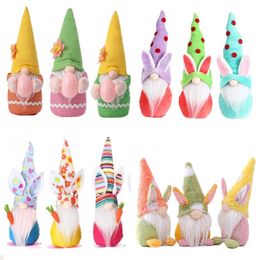 Newest Easter Eggs Bunny Gnome Handmade SwedishTomte Rabbit Plush Toys Doll Ornaments Spring Gifts Holiday Home Party Kids Easter Gifts 0123