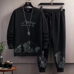 Men's Tracksuits 2024 Spring And Autumn Fashion Trend Printed Two-Piece Casual Slim Comfortable High Quality Plus Size Sportswear M-5XL