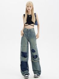 Women's Jeans Oversize Cowboy Pants Women Baggy Ripped Vintage Harajuku High Waist Denim Trousers 90s Aesthetic Y2k 2000s Trashy Clothes