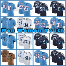 22 Derrick Henry 10 DeAndre Hopkins Football Jerseys Jeffery Simmons Treylon Burks Titanes Steve McNair Ryan Tannehill Harold Landry III Eddie George Malik Willis