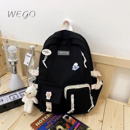 Bags Korean Schoolbag New Cute Girl Backpack Campus Large Capacity Junior High School Students Cute Backpack with Medal Pendant