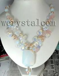 Necklaces Moonstone Pink Pearls Natural Stone Necklace Women Design Handmade