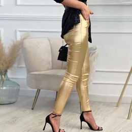 Women's Pants Women Leggings Wrinkle Resistant Booty Lifter Faux Leather Slim Pencil