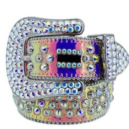 2022 Designer Belt Bb Simon Men's Belt Ladies Sparkling Diamond Black White Blue Red Multicolor K5Aw#2482