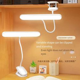 Desk Lamps LED Reading Light 360 Flexible Study Desk Lamp Adjustable Bright and Dark Bedside Night Lamp Rechargeable Eye Protector YQ240123