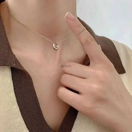 Pendant Necklaces Fashion Circle Necklace with Cubic Zirconia Simple Stylish Clavicle Chain Necklace for Women Wedding Luxury Jewellery 2023 Trend