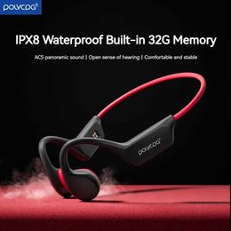 Headsets POLVCDG Bone Conduction Headset X7 IPX8 32GB Memory 5.3 Bluetooth Wireless Headset with microphone Waterproof Swimming 2023new J240123