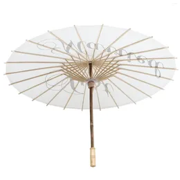 Umbrellas White Paper Parasol Umbrella Wedding Bridal Party Pography Decoration For (White)