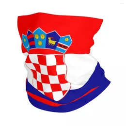 Scarves Flag Of Croatia Bandana Neck Gaiter Printed Balaclavas Magic Scarf Multi-use Headwear Hiking For Men Women Adult Windproof