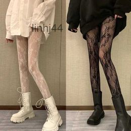 Socks Hosiery Silk Stockings Sexy Lace Classic Lolita Hollowed Out Lace Mesh Stockings Bottomed Pantyhose Japanese Retro Floral Rattan White Stocking H