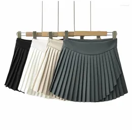 Skirts Pleated Skirt Women Vintage Sexy High Waist Irregular Design A-line Mini Korean Fashion Short