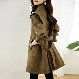 Women's Trench Coats Windbreaker Coat 2024 Autumn Medium To Long Be Ladies Temperament All-match Casual Lady Outerwear