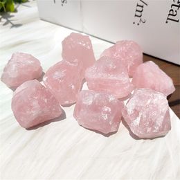 Natural Irregar Pink Rough Stone Healing Rose Quartz Crystal Energy