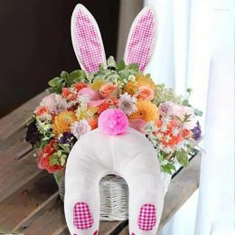 Decorative Flowers BuEaster BuWreath Outdoor Hanging Easter Wreath With Thief Ears Cute Decoration Ornaments