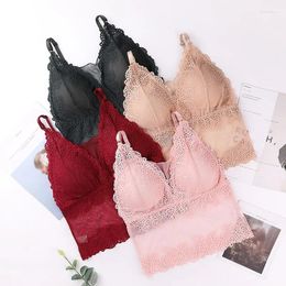 Bustiers & Corsets Women Sexy Lace Tube Tops Breathable Bottoming Gathered Bras Fashion Tank Underwear