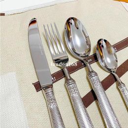 High-end Cutlery 24-Piece Stainless Steel Flatware Sets Knife Spoon Fork Wedding Restaurant Dinnerware Set244A