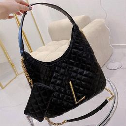 Shopping bags Totes icare maxi in quilted lambskin real leather large capacity shoulder tote bag diamond with chain coin wallet su254p