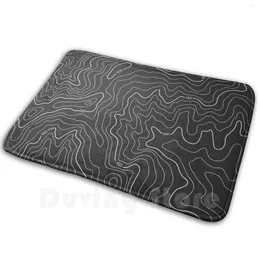 Carpets Topography Mat Rug Carpet Anti-Slip Floor Mats Bedroom Geography Simple Dark Terrain Maps Map Contour Modern