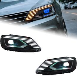 Car Head Lights Parts for VW Jetta 2011-20 18 Jetta Gli Europe Version LED Front Headlight Replacement DRL Daytime Light