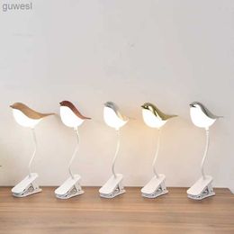 Desk Lamps LED Desk Lamp Foldable Dimmable Touch Table Lights with Clip USB Night Light Students Children Study Special Bird Reading Lamp YQ240123