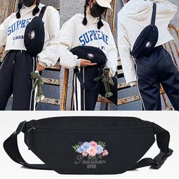 Waist Bags Casual Unisex Functional Chest Romantic Rose Print Sports Phone Bag Men Women Crossbody Shoulder Fanny Packs