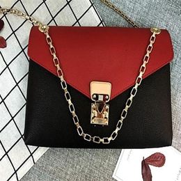 Hight quality message bag women pu leather flap chain shoulder bag #6341200232N